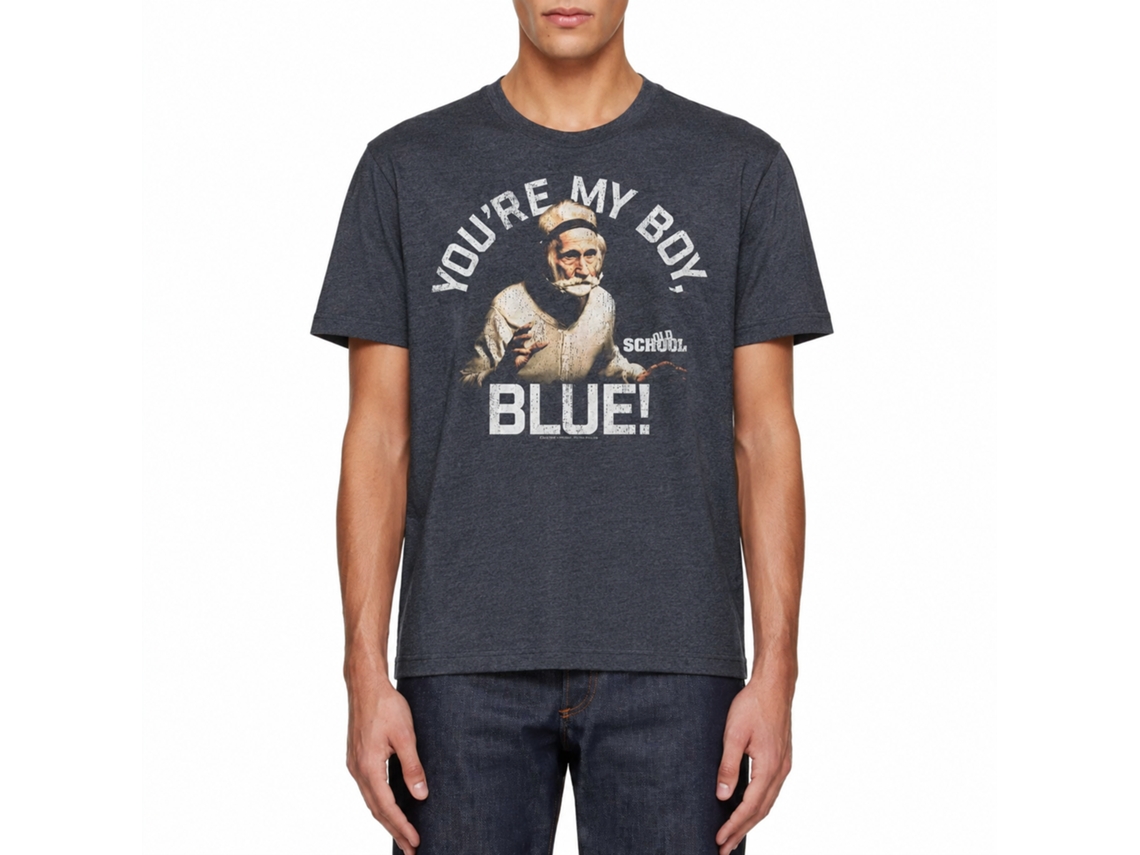 Rockinstone Old School Movie My Boy Blue Heather Navy Adult T-shirt Size:xxl