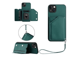 Capa Para Iphone 15 Plus Com Suporte Para Cartão E Suporte Para Celular Com Alça De Pulso