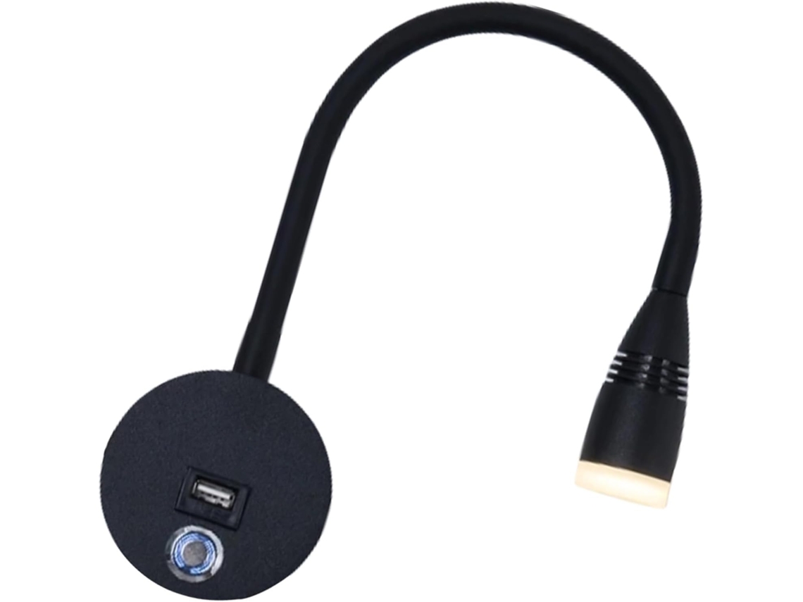 Luminária de Leitura Usb de Parede com Controle Remoto e Ajuste de Altura para Quarto. SFUSHOS
