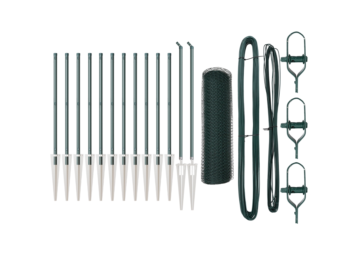 Conjunto 1 Cerca Externa Vidaxl Verde Aço (25 X 0,6 M)