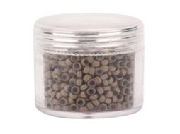 1000 Peças Anéis E Pérolas De Silicone Para Extensões De Cabelo 3mm X 2mm (marrom Claro)