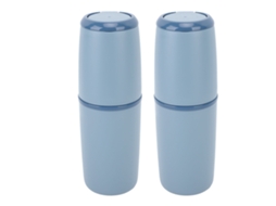 Estojo De Escova De Dentes Portátil Versátil Azul Escuro