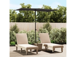 Vidaxl Guarda-sol De Jardim Com Poste De Alumínio 180x110 Cm Preto