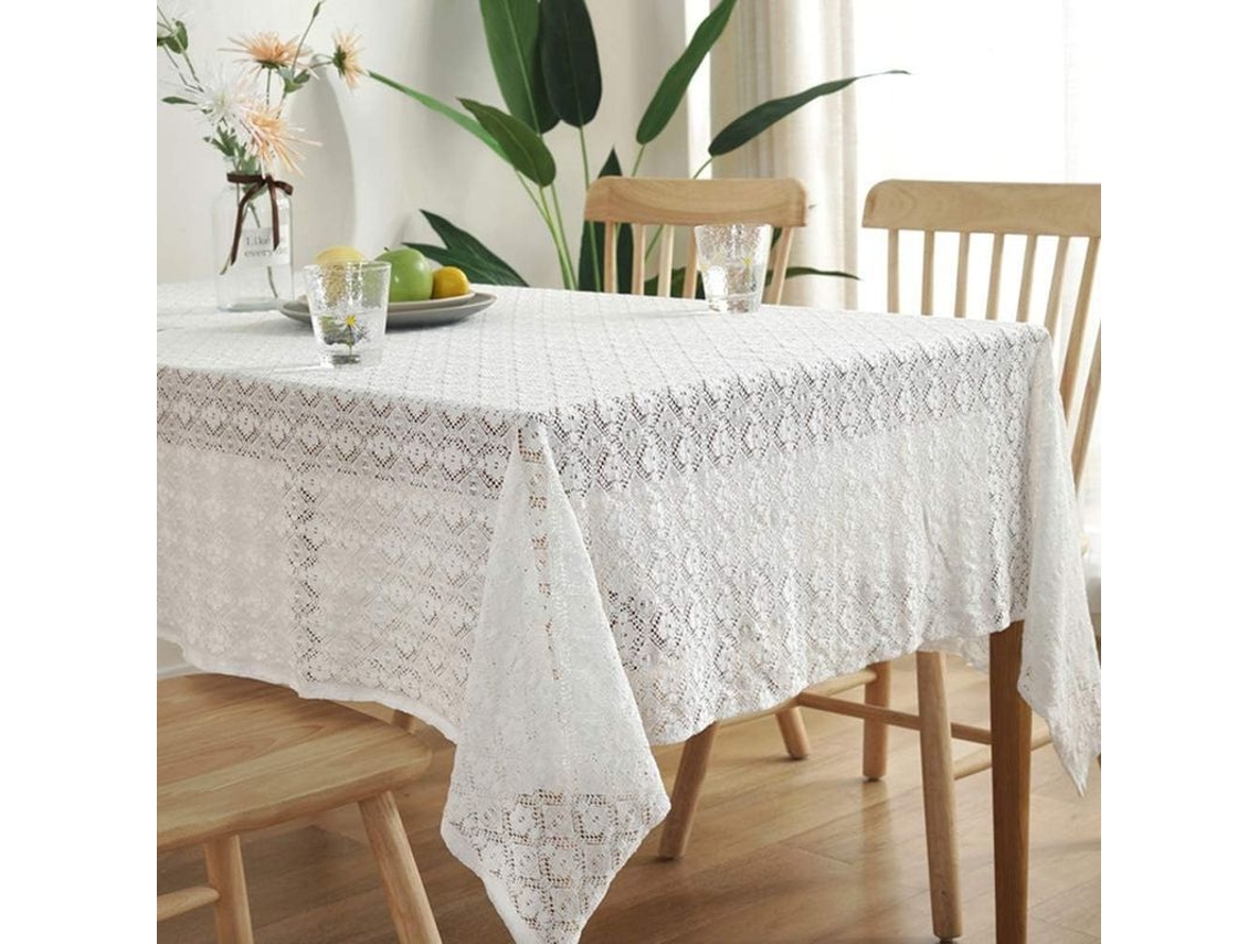Mantel De Encaje Crochet De Algodón Anti-polvo Para Mesa Buffet Y Cena Festiva