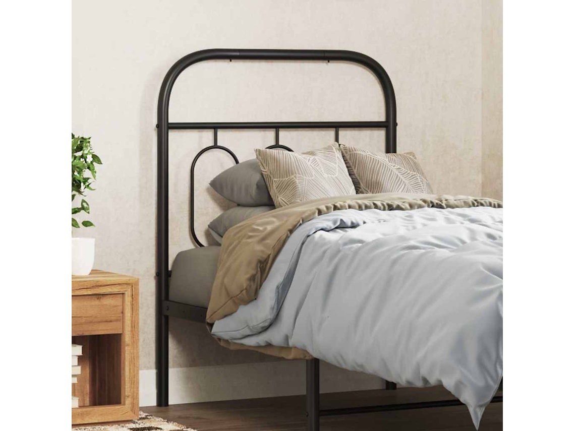Vidaxl Cabeceira De Substituição 75 Cm Metal Preto