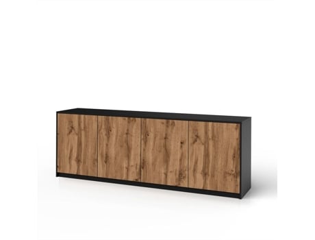 Buffet 4 Portas Budapeste Preto/ Carvalho Aqa Design