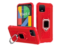 Capa Protetora De Fibra De Carbono Com Suporte De Anel Giratório De 360 Graus Para Google Pixel 4