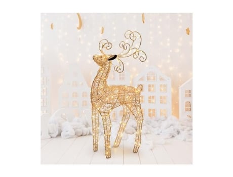 Luminária de chão luminosa em metal cobre 3D com 47 cm de altura e 100 micro LEDs, branco quente, 4,5 V, Lotti