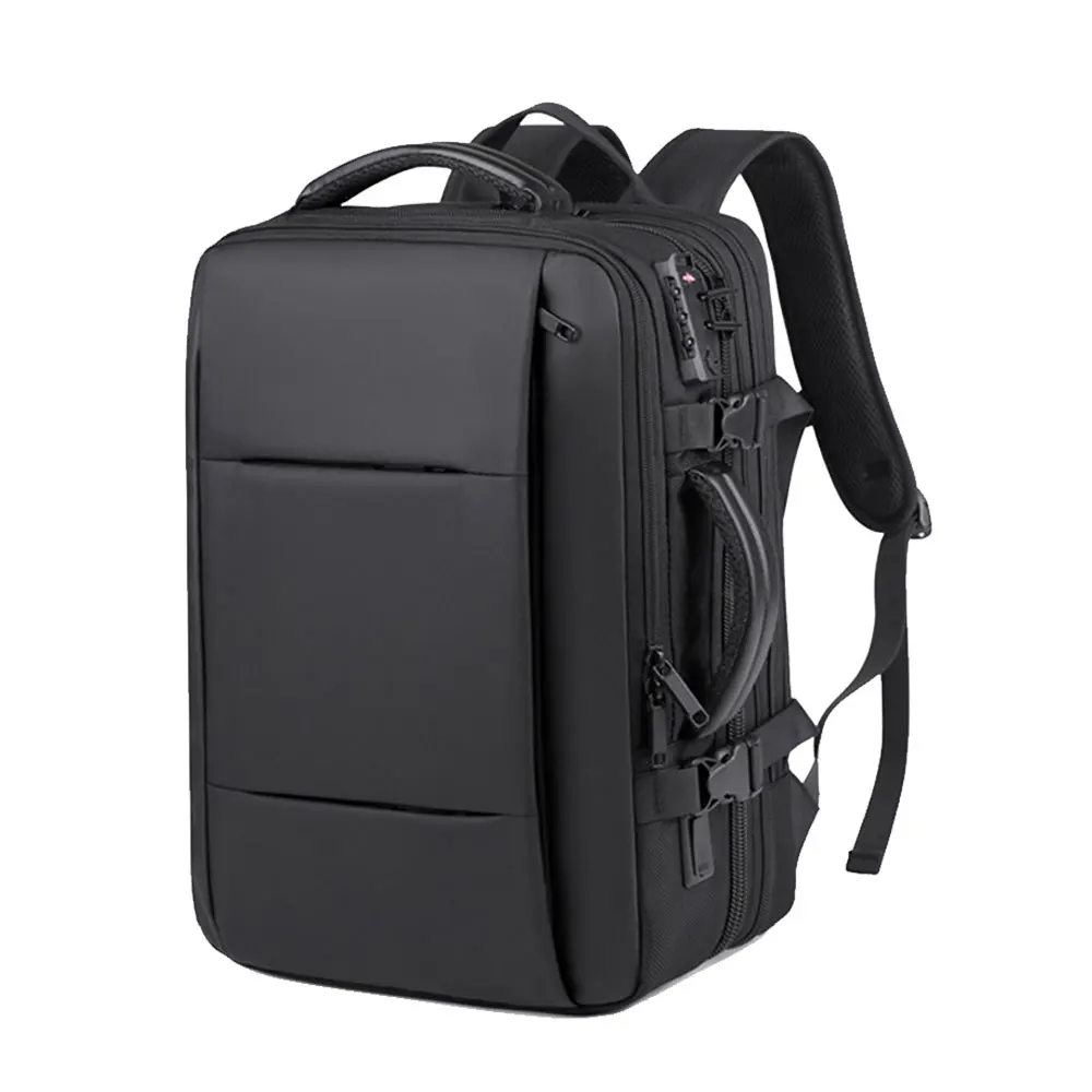 (k01-preto) Mochila De Viagem Masculina, Grande Capacidade Com Vários Bolsos, Comporta Um Laptop De 17 Polegadas