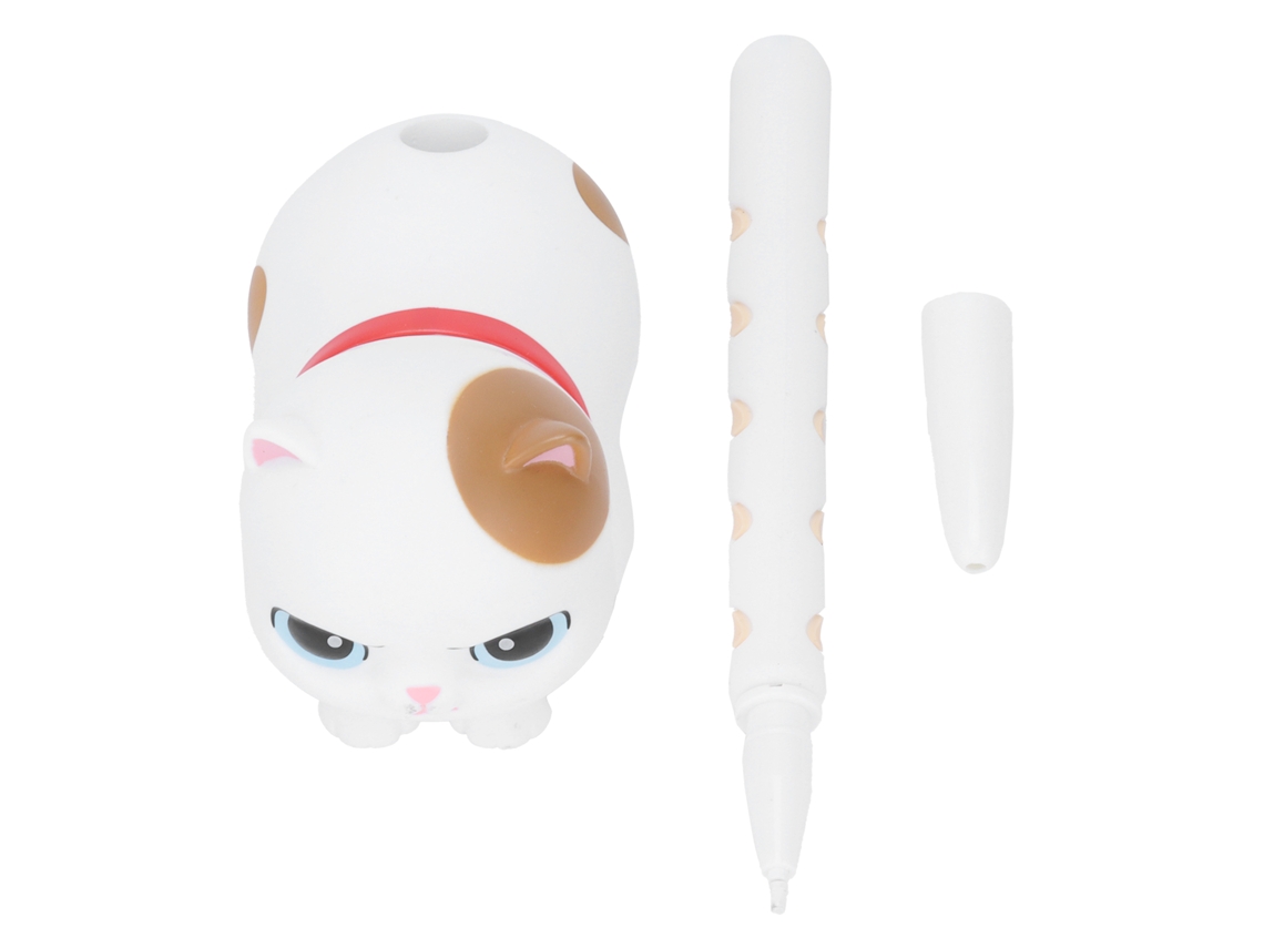 Bolígrafo Gel De Silicona Com Padrão De Gato Bonito Para Escritório Escola Notas Desenho Sketching Branco