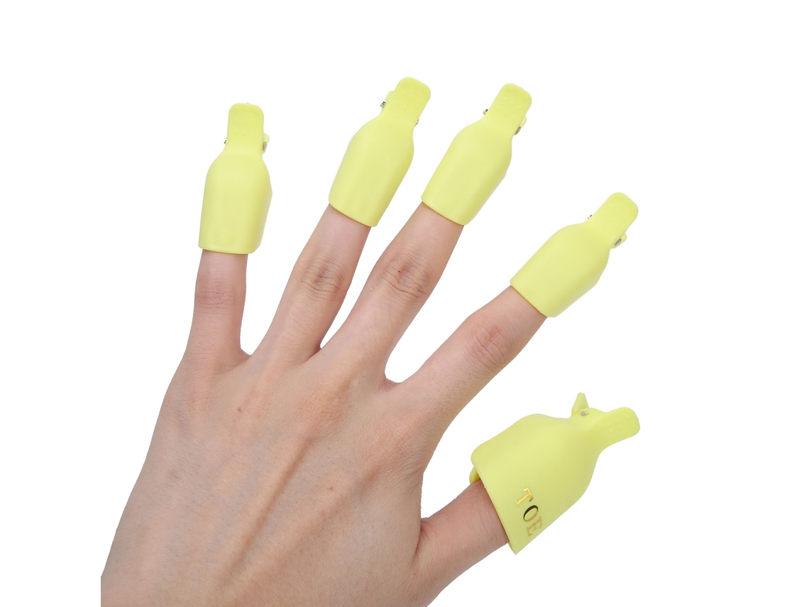 Eoocoo Clipes De Removedor De Esmalte (embalagem Com 5, Amarelo)