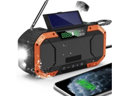 Rádio De Emergência Portátil Com Bluetooth, Am/fm, Solar E Manivela, 5000mah, Com Luz Led E Banco De Energia, Azul