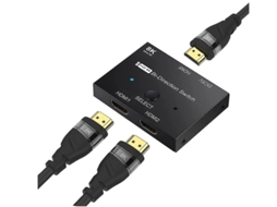 Hdmi 2.1 8k Divisor Comutador Bidirecional, 48 Gbps, 1 Em 2 E 2 Em 1 Saída, 8k60hz, 4k120hz, Compatível Xbox X, Ps5 Etc Preto Yizhood