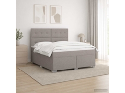 Vidaxl Cama Box Spring Com Colchão Cinzento-acastanhado 140 X 190 Cm