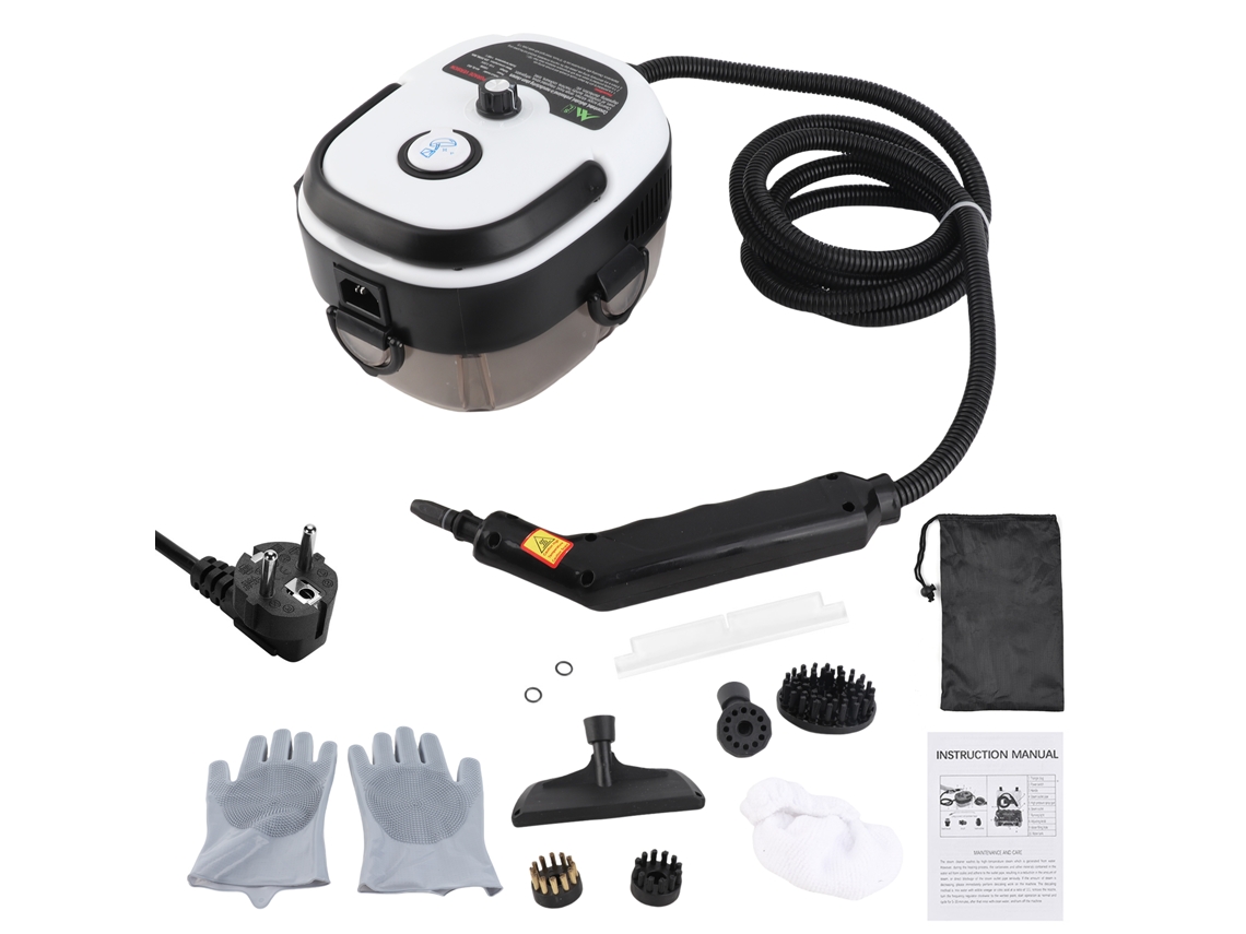 Aspirador de Vapor Portátil 1500w 105°c Limpeza Profunda com Tanque Removível 3 Cabeças de Escova para Cozinha Banheiro Carro