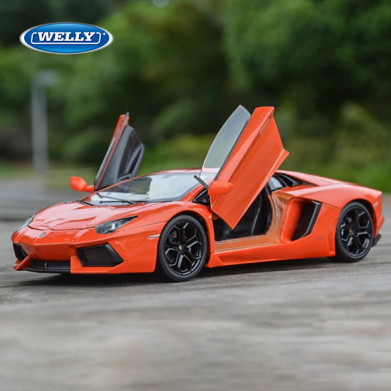 (laranja) Miniatura De Carro De Corrida Em Liga Metálica Na Escala 1:24 Para Decoração.