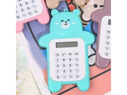 Calculadora Portátil Mini Oso Lindo de 8 Dígitos Estilo Cariño Regalo para Estudiantes Chicas Color Cian