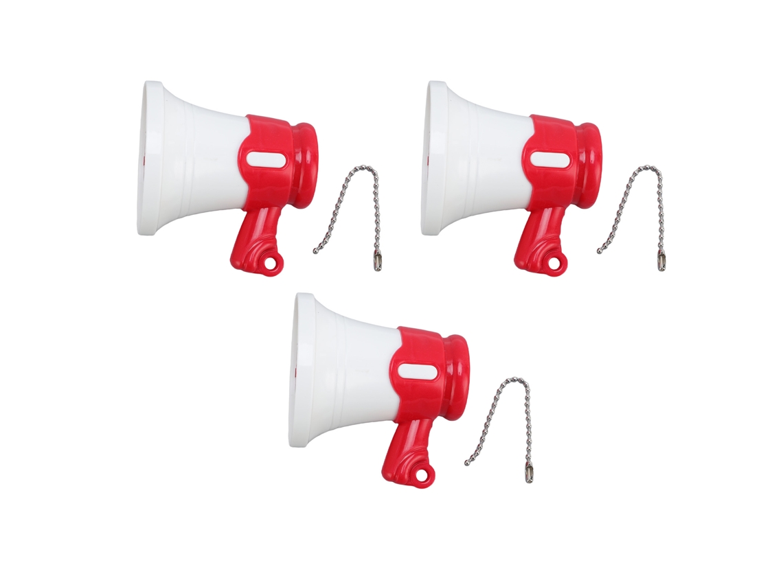 Primerox 3pcs Mini Megafone Brinquedo Infantil Chaveiro com Música Role Play Red