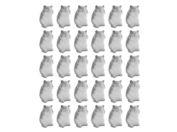 Primerox 30 Peças Estatueta de Hamster de Resina Miniatura para Casinha de Bonecas 1/12 1/6 Cinza