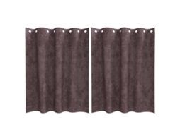 Conjunto 2 Cortinas De Veludo Vidaxl Castanho Veludo (140 X 140 Cm)