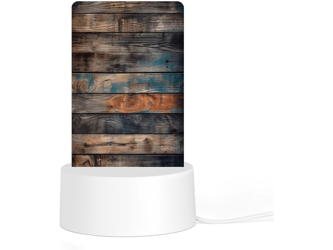 Luminária Noturna Led Acrílica Com Base Plástica Encaixável, Com Textura Café Possui Estampa, Iluminação