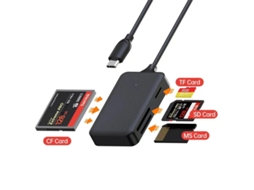 Leitor de Cartões 4 em 1, Usb c para Cf Ms Sd Tf AQUAFORGE