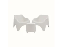 Conjunto de Jardim Cloud Branco IPAE PROGARDEN (2 Cadeirões + 1 Mesa de Apoio)
