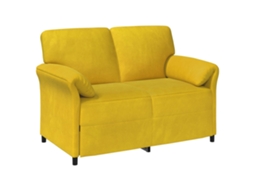 Sofá para 2 Pessoas Amarelo 138 X 83 X 95 Cm Veludo SYFAX
