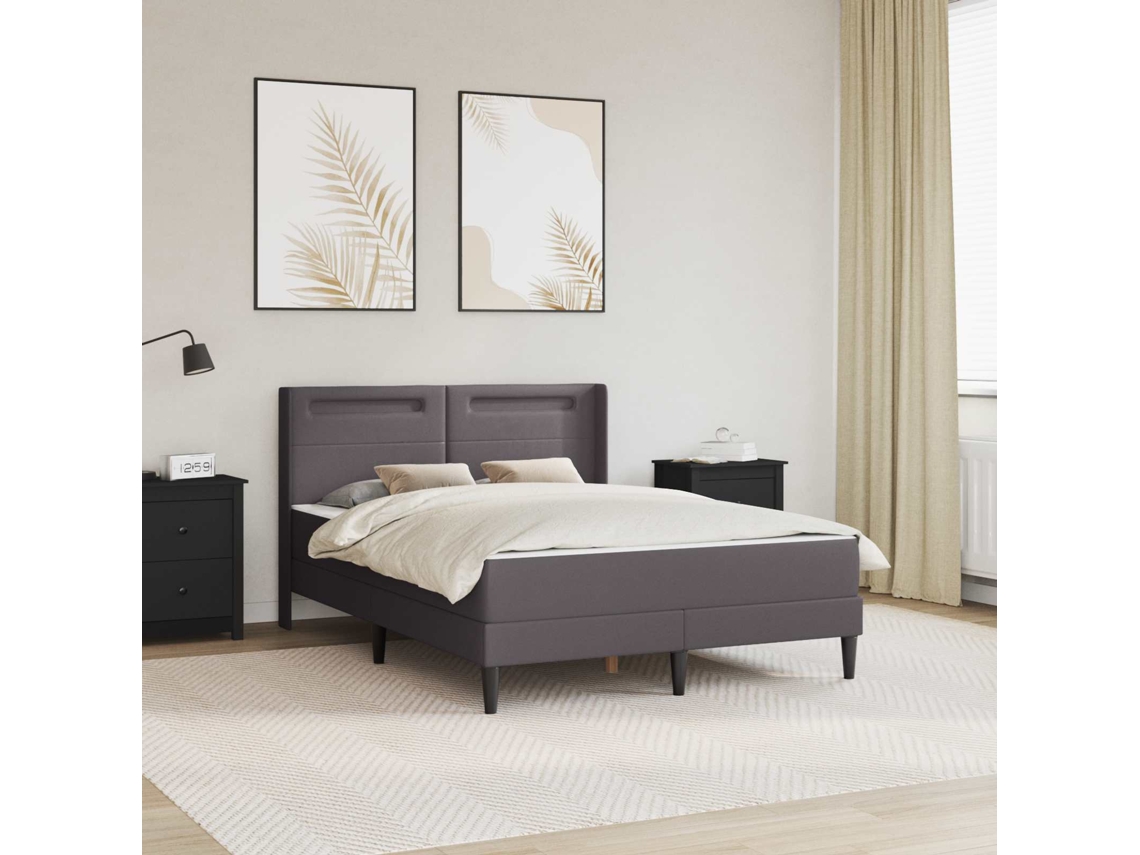 Vidaxl Estrutura De Cama Com Colchão Cinzento 120 X 190 Cm
