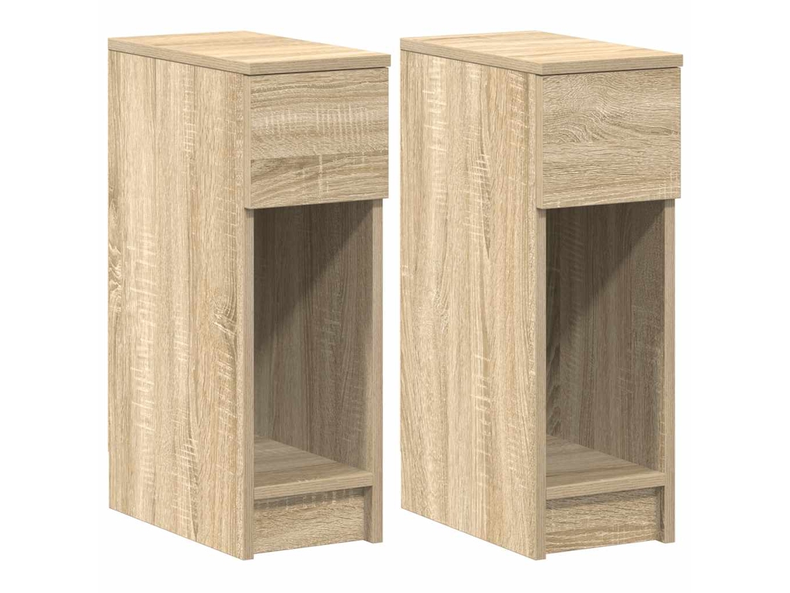 Conjunto de 2 Mesas de Cabeceira com Gaveta Carvalho Sonoma MAISON EXCLUSIVE (20x36x60 cm)