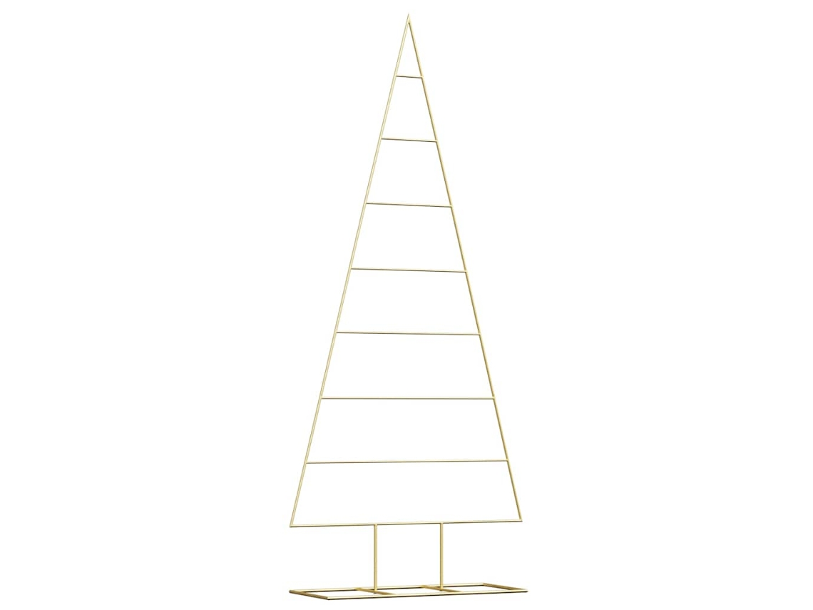 Conjunto 1 Árvore De Natal De Metal Vidaxl Dourado Aço (181 Cm)