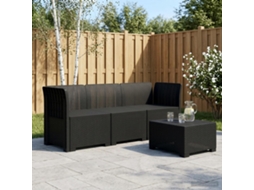 Vidaxl Sofá De Jardim 3 Lugares Estilo Rattan Pp Antracite