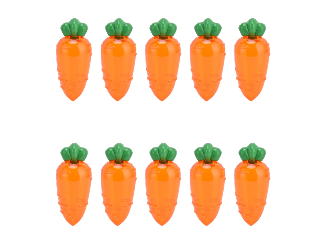Conjunto de 10 Caixas de Doces em Forma de Cenoura, Plásticas, Transparente, Laranja, para Festa, Casamento, Presente com S/MARCA
