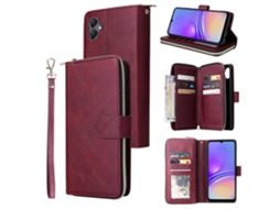 Capa Para Samsung Galaxy A05 4g Com Compartimentos Para Cartão, Zíper E Acabamento Em Couro Pu, Multicolorida