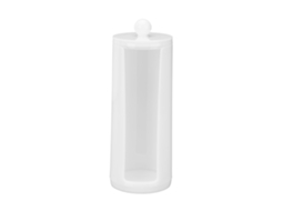 Conjunto De 2 Armazenamento Discos De Algodão Relaxdays, Acrílico, Redondo, Dispensador Com Tampa, Axd: 20x7cm, Branco