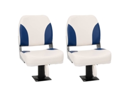 Vidaxl Conjunto De 2 Assento Barco Dobrável 41x36x48 Cm Azul E Branco