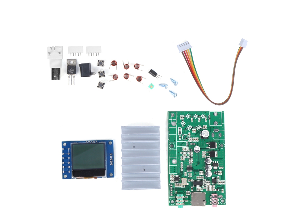 Laxiscreed Transmissor Fm Pll Stereo De 7w Com Tela Lcd E Suporte 76-108mhz