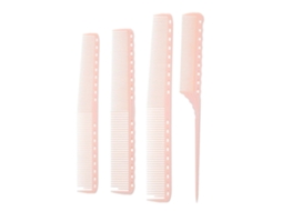 Conjunto De 4 Pentes Profissionais De Fibra De Carbono Para Cabeleireiro Com Dentes Finos E Largos Para Salão Ou Hotel. Loja Jinyubo