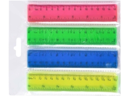 Conjunto De 4 Réguas Transparentes Geometric Direct Para Uso Escolar E