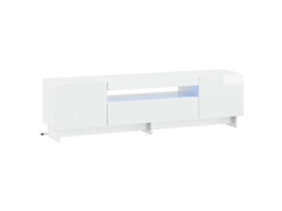 Vidaxl Gabinete De Tv Led Branco Brilhante Derivados De Madeira