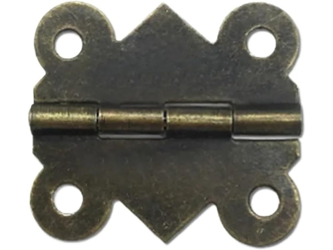 20 Peças De Mini Dobradiças Bronze Para Portas, Armários E Gavetas