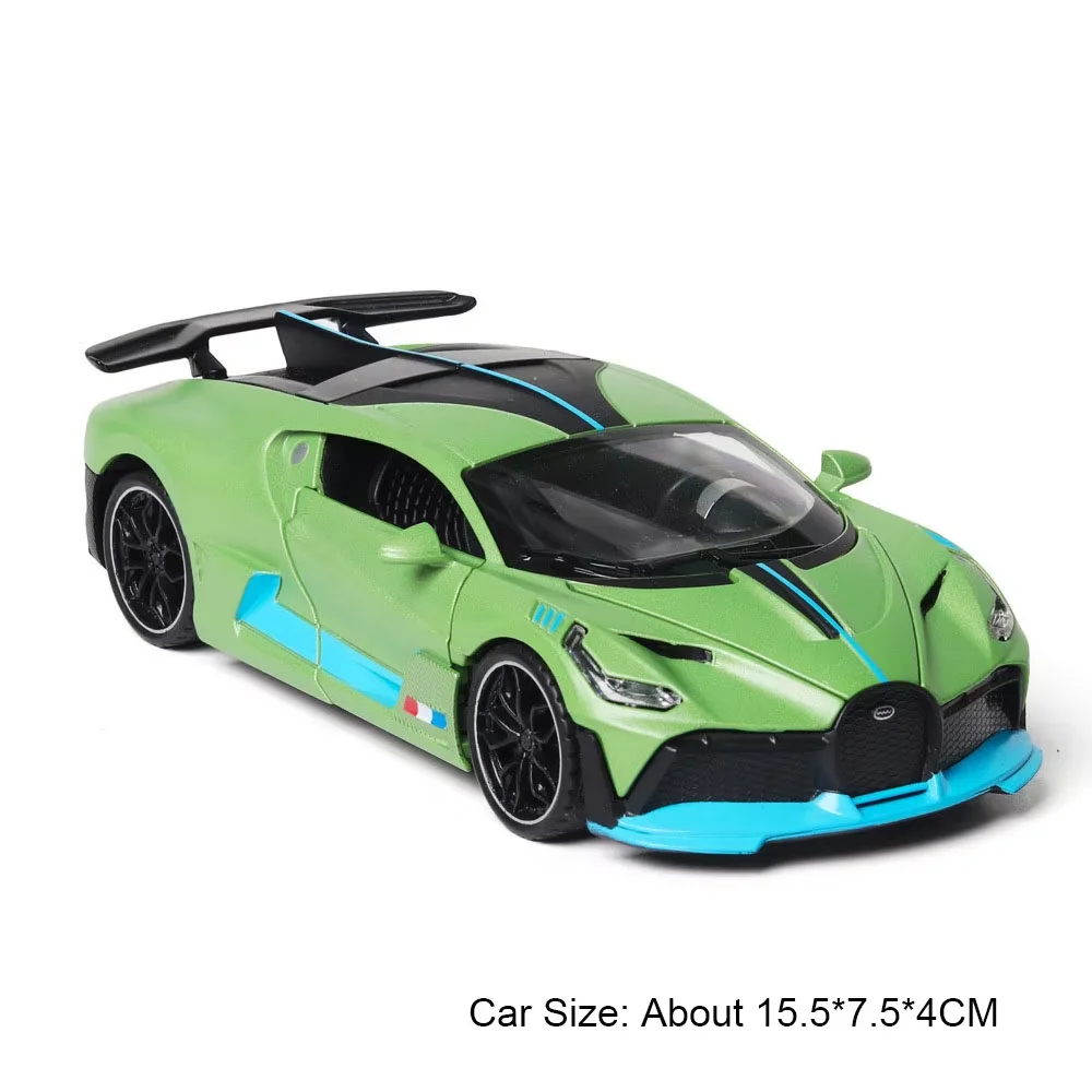 (verde Divo) Miniatura De Carro Em Liga Metálica Na Escala 1:32 Com Funções De Som E Luz.
