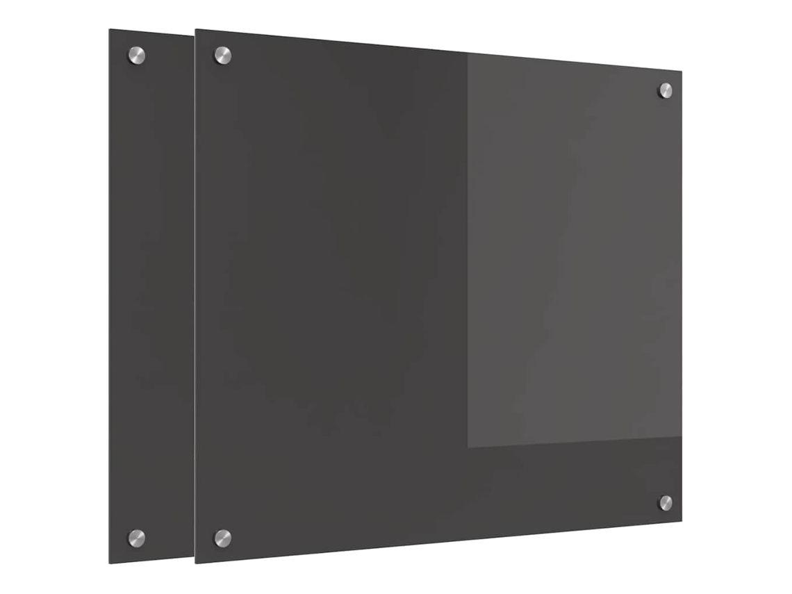 Conjunto 2 Backsplash De Vidro Temperado Para Cozinha Vidaxl Cinzento Vidro Temperado
