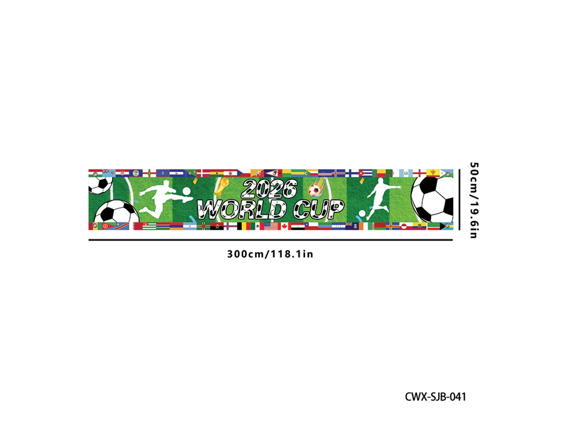 Bandeira do Mundial de 2026, com Design Resistente Ao Vento, Ideal para Eventos Esportivos, Festas e Uso Diário, 300 X 50 Cm, Ergonômico, U STELASPLEN