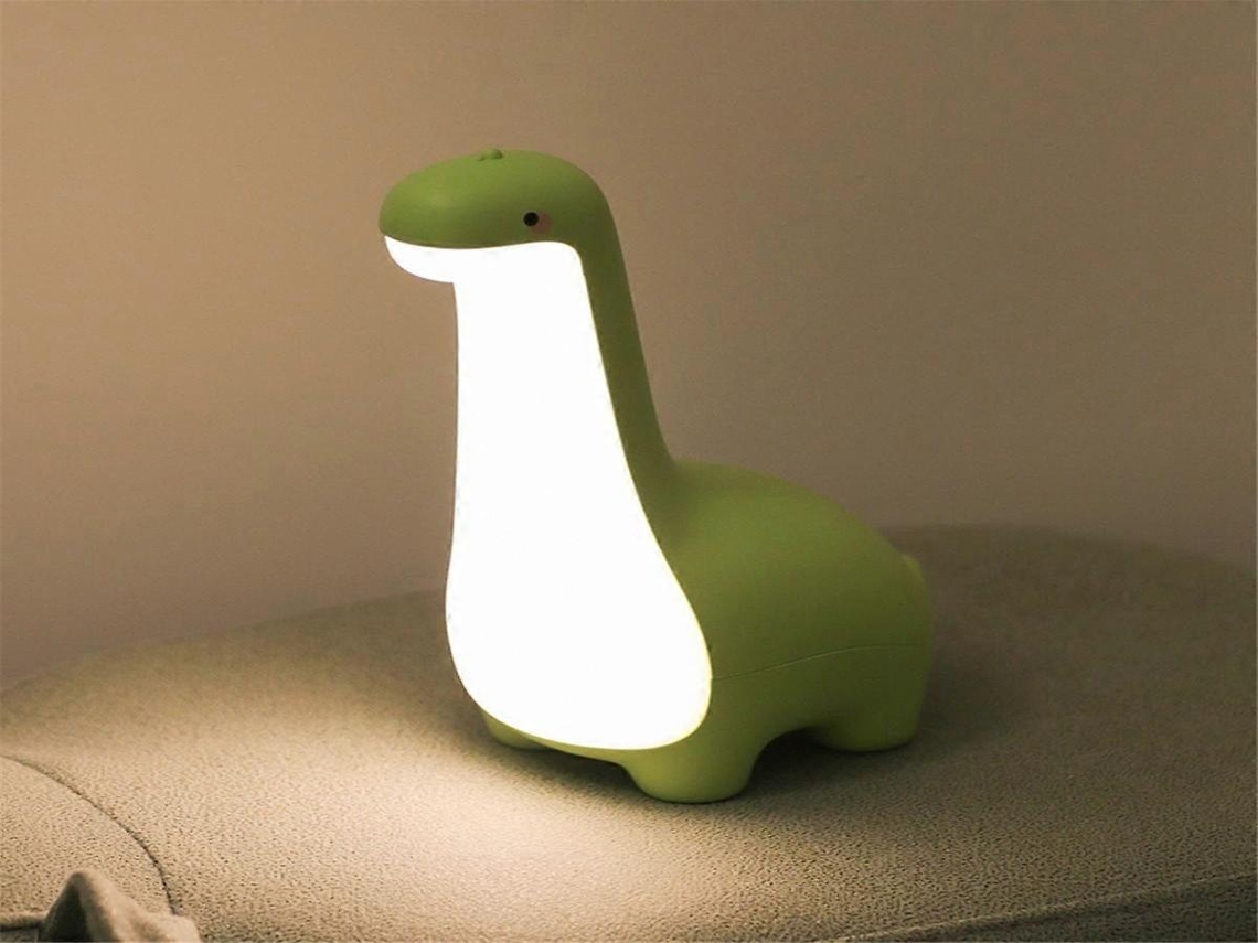 Abajur infantil Lurelia em formato de dinossauro com carregamento USB, 6 horas, 120 horas e 3 horas de autonomia para bebês e crianças.