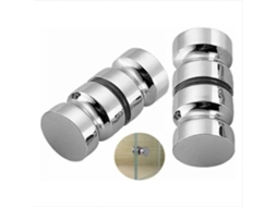 Conjunto de Puxadores para Porta Box Banheiro, 30 Mm, Cromados Polidos, para Substituição de Portas Redondas Vidro e Liga Alumínio BRILVIBERA