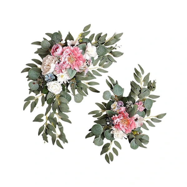 Kit de Arranjos Florais Artificiais para Arco de Casamento, Cor: Champagne AQUAFORGE