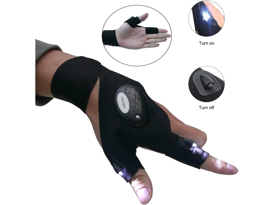 Luvas com Lanterna Led para Homem Presente para o Dia Dos Pais Pescaria Ao Ar Livre Tira Elástica e Chave de Fenda Função Prática Utili... STELASPLEN