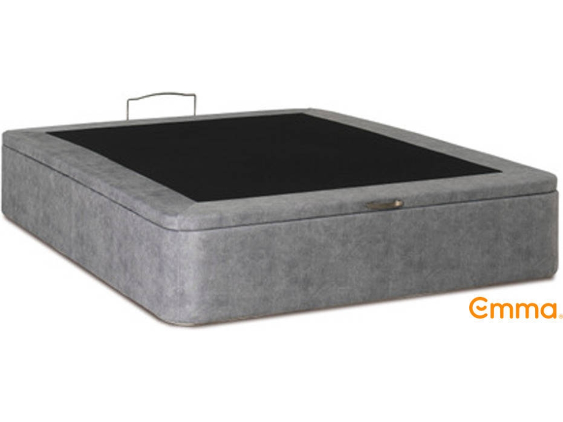 Base EMMA (Cinzento - 150x190 cm - Tecido e Ferro)