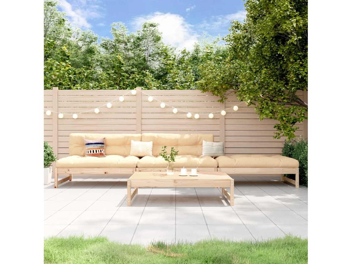 Pcs Conjunto Lounge De Jardim Madeira De Pinho Maciça Dkd Home Decor